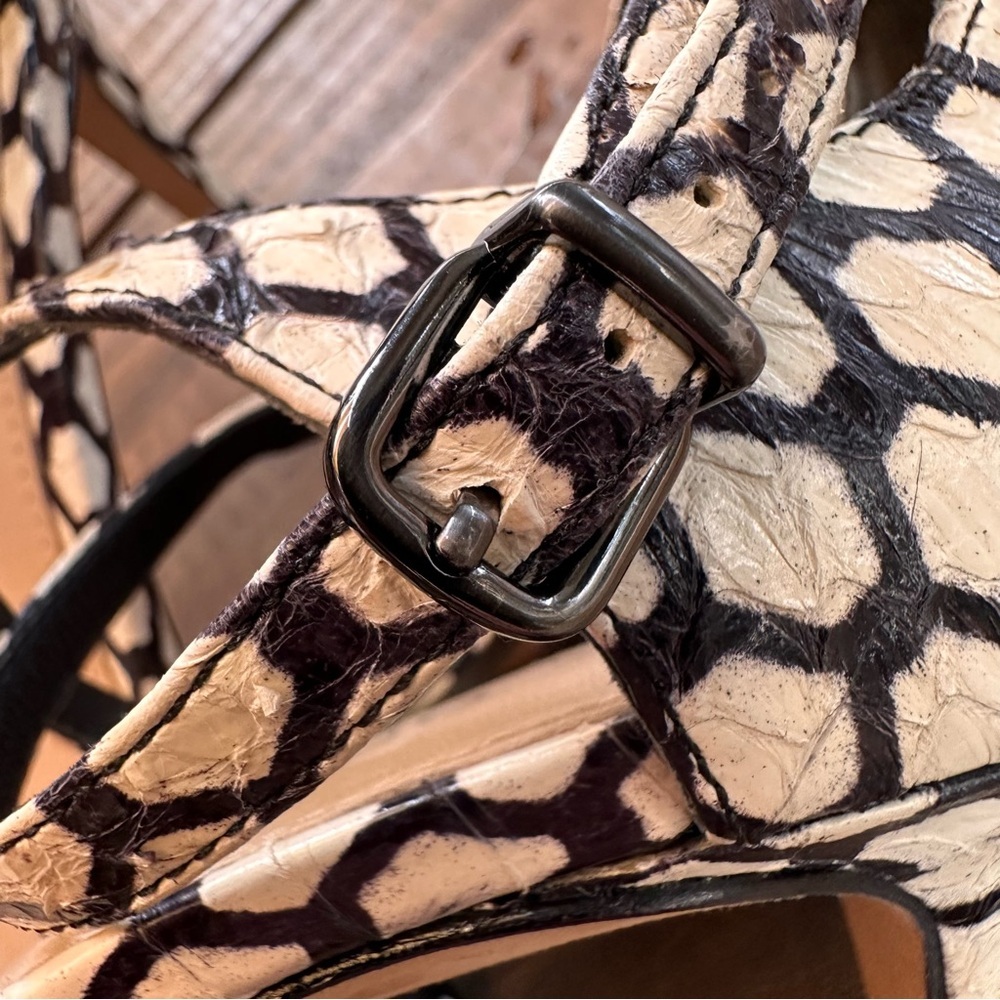 Via Spiga High Heel Sandals | Size 9.5M (EU 39.5) | Snakeskin Print | Excellent - Picture 6 of 11
